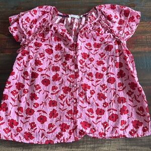 Vineyard Vines Pink and Red Floral Blouse
